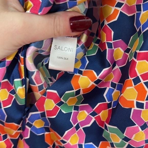 SALONI Juli-B Night Star print 100% silk jumpsuit 6 NWT - Picture 12 of 14